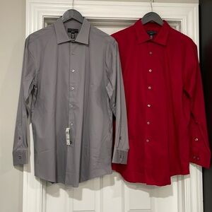 NEW Alfani Men's Slim Fit Stretch Performance Solid Dress Shirt - Large